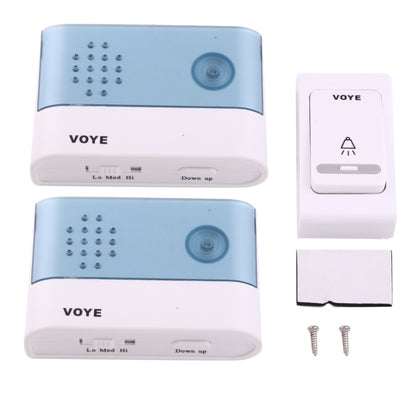VOYE V004B2 ออดบ้านเพลงอัจฉริยะไร้สายพร้อมตัวรับสัญญาณคู่ระยะการควบคุมระยะไกล: 120 ม. (เปิดโล่ง), V004B2