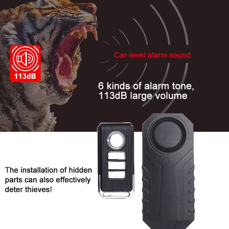 KS-SF22R IP55 กันน้ำไร้สาย 113dB การสั่นสะเทือนเซ็นเซอร์กันขโมยปลุกพร้อมรีโมทคอนโทรลสำหรับรถยนต์/จักรยาน/รถจักรยานไฟฟ้า, KS-SF22R