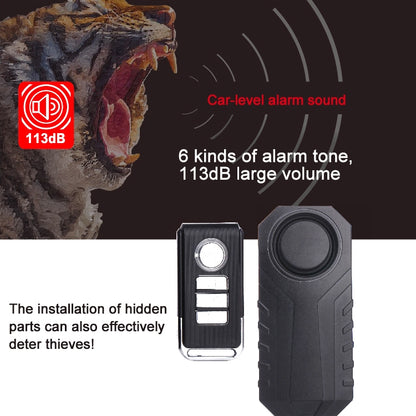 KS-SF22R IP55 กันน้ำไร้สาย 113dB การสั่นสะเทือนเซ็นเซอร์กันขโมยปลุกพร้อมรีโมทคอนโทรลสำหรับรถยนต์/จักรยาน/รถจักรยานไฟฟ้า, KS-SF22R