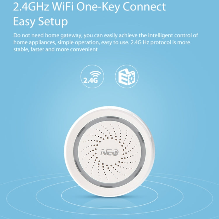 NEO NAS-AB02W WiFi USB ไซเรน เซนเซอร์ สำหรับการรักษาความปลอดภัยสัญญาณเตือนภัยภายในบ้าน, AB02W