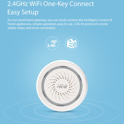 NEO NAS-AB02W WiFi USB ไซเรน เซนเซอร์ สำหรับการรักษาความปลอดภัยสัญญาณเตือนภัยภายในบ้าน, AB02W