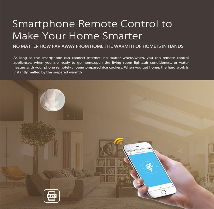 NEO NAS-PD01W Wireless WiFi PIR Detector Motion Sensor รองรับระบบ Android / IOS และไฟ LED สีแดงสว่างเป็นพิเศษ