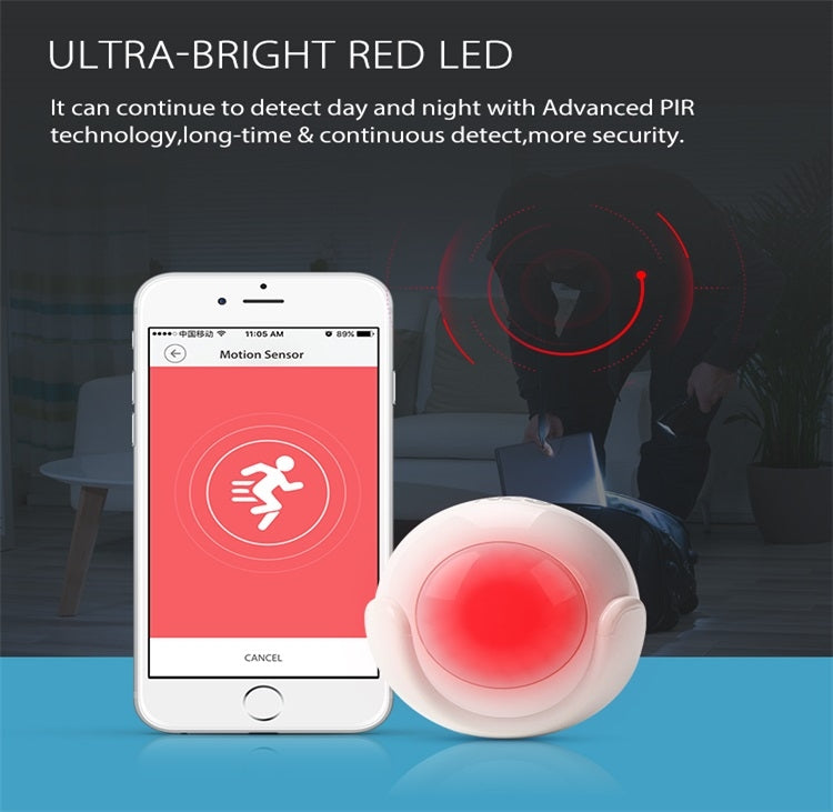 NEO NAS-PD01W Wireless WiFi PIR Detector Motion Sensor รองรับระบบ Android / IOS และไฟ LED สีแดงสว่างเป็นพิเศษ