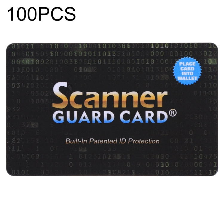 100 ชิ้นเครื่องสแกนเนอร์ Guard Card RFID Blocking Card, การป้องกัน ID ที่จดสิทธิบัตรในตัว, 100 PCS