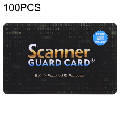 100 ชิ้นเครื่องสแกนเนอร์ Guard Card RFID Blocking Card, การป้องกัน ID ที่จดสิทธิบัตรในตัว, 100 PCS