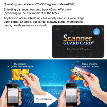 100 ชิ้นเครื่องสแกนเนอร์ Guard Card RFID Blocking Card, การป้องกัน ID ที่จดสิทธิบัตรในตัว, 100 PCS