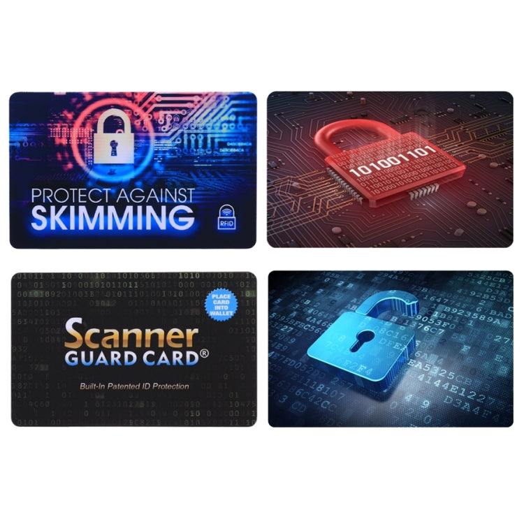 100 ชิ้นเครื่องสแกนเนอร์ Guard Card RFID Blocking Card, การป้องกัน ID ที่จดสิทธิบัตรในตัว, 100 PCS