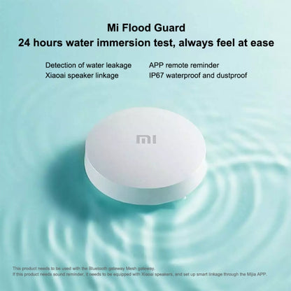 เครื่องป้องกันน้ำท่วมบลูทูธไร้สาย Xiaomi ดั้งเดิมตรวจจับน้ำรั่วอย่างชาญฉลาดแอพเชื่อมต่อลำโพง Xiaoai เพื่อเตือนบ้านอัจฉริยะจากระยะไกลจำเป็นต้องใช้กับ CA1001