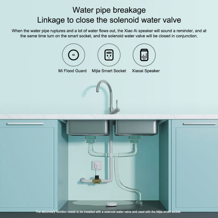 เครื่องป้องกันน้ำท่วมบลูทูธไร้สาย Xiaomi ดั้งเดิมตรวจจับน้ำรั่วอย่างชาญฉลาดแอพเชื่อมต่อลำโพง Xiaoai เพื่อเตือนบ้านอัจฉริยะจากระยะไกลจำเป็นต้องใช้กับ CA1001
