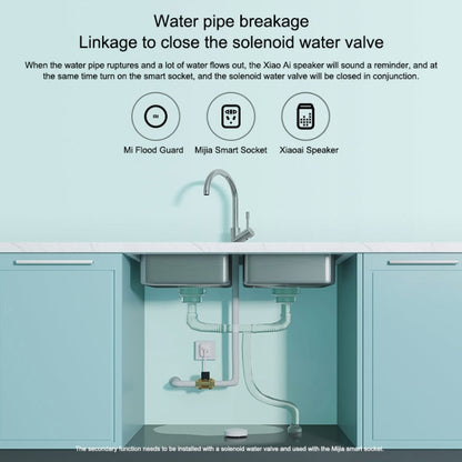 เครื่องป้องกันน้ำท่วมบลูทูธไร้สาย Xiaomi ดั้งเดิมตรวจจับน้ำรั่วอย่างชาญฉลาดแอพเชื่อมต่อลำโพง Xiaoai เพื่อเตือนบ้านอัจฉริยะจากระยะไกลจำเป็นต้องใช้กับ CA1001