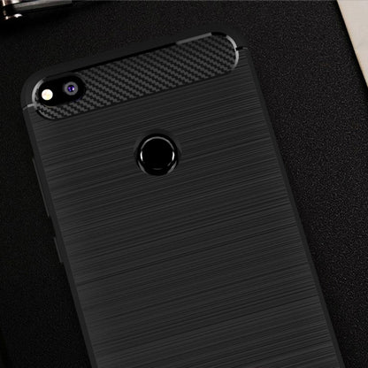 สำหรับ Huawei P8 Lite (2017) แปรงคาร์บอนไฟเบอร์เนื้อกันกระแทกเคส TPU, Huawei P8 Lite (2017)