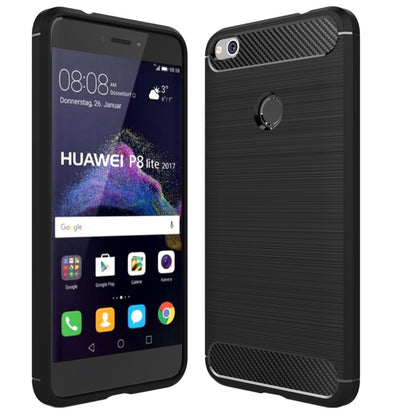 สำหรับ Huawei P8 Lite (2017) แปรงคาร์บอนไฟเบอร์เนื้อกันกระแทกเคส TPU, Huawei P8 Lite (2017)