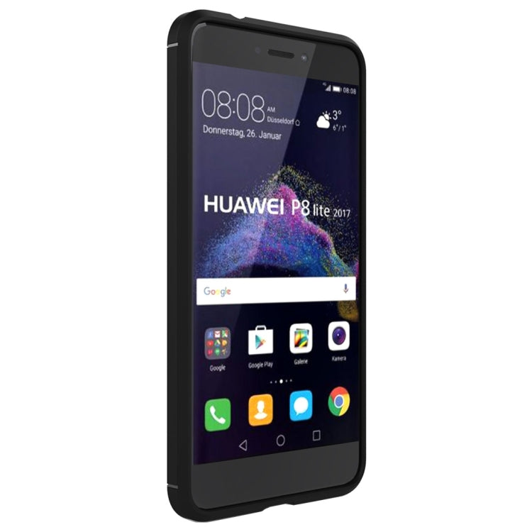 สำหรับ Huawei P8 Lite (2017) แปรงคาร์บอนไฟเบอร์เนื้อกันกระแทกเคส TPU, Huawei P8 Lite (2017)