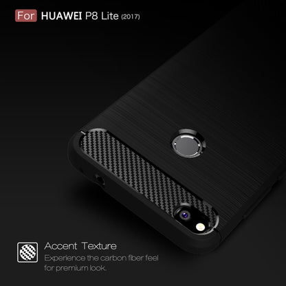 สำหรับ Huawei P8 Lite (2017) แปรงคาร์บอนไฟเบอร์เนื้อกันกระแทกเคส TPU, Huawei P8 Lite (2017)