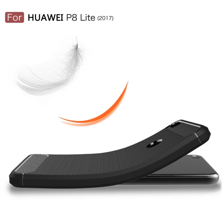 สำหรับ Huawei P8 Lite (2017) แปรงคาร์บอนไฟเบอร์เนื้อกันกระแทกเคส TPU, Huawei P8 Lite (2017)