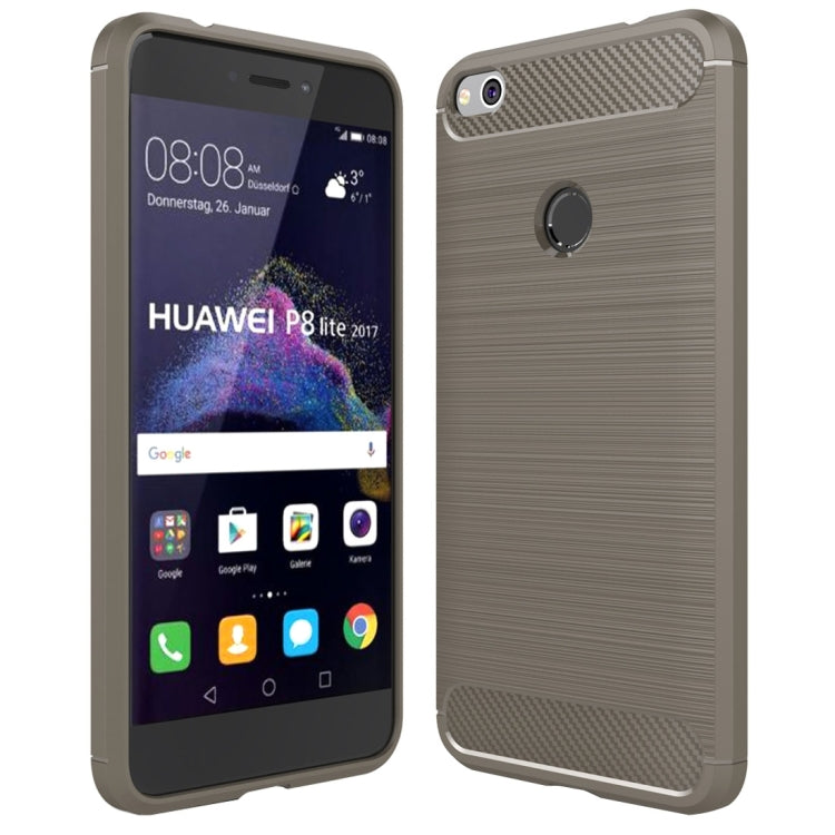 สำหรับ Huawei P8 Lite (2017) แปรงคาร์บอนไฟเบอร์เนื้อกันกระแทกเคส TPU, Huawei P8 Lite (2017)