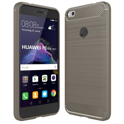 สำหรับ Huawei P8 Lite (2017) แปรงคาร์บอนไฟเบอร์เนื้อกันกระแทกเคส TPU, Huawei P8 Lite (2017)
