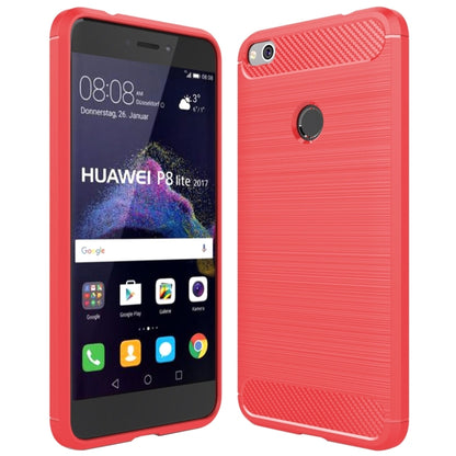 สำหรับ Huawei P8 Lite (2017) แปรงคาร์บอนไฟเบอร์เนื้อกันกระแทกเคส TPU, Huawei P8 Lite (2017)