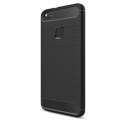 สำหรับ Huawei P10 Lite Brushed Carbon Fiber Texture กันกระแทกเคสฝาครอบป้องกัน TPU, Huawei P10 Lite
