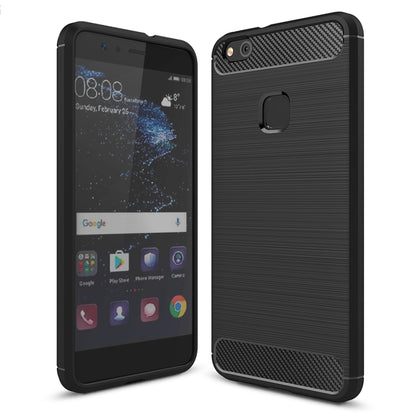 สำหรับ Huawei P10 Lite Brushed Carbon Fiber Texture กันกระแทกเคสฝาครอบป้องกัน TPU, Huawei P10 Lite