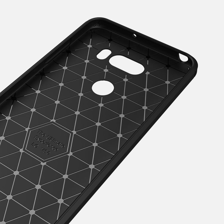 สำหรับ LG V30 Brushed Texture คาร์บอนไฟเบอร์กันกระแทก TPU เกราะป้องกันเคส, For LG V30