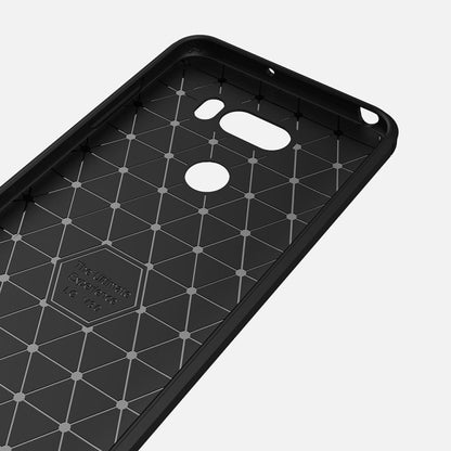 สำหรับ LG V30 Brushed Texture คาร์บอนไฟเบอร์กันกระแทก TPU เกราะป้องกันเคส, For LG V30