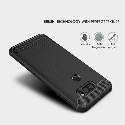 สำหรับ LG V30 Brushed Texture คาร์บอนไฟเบอร์กันกระแทก TPU เกราะป้องกันเคส, For LG V30