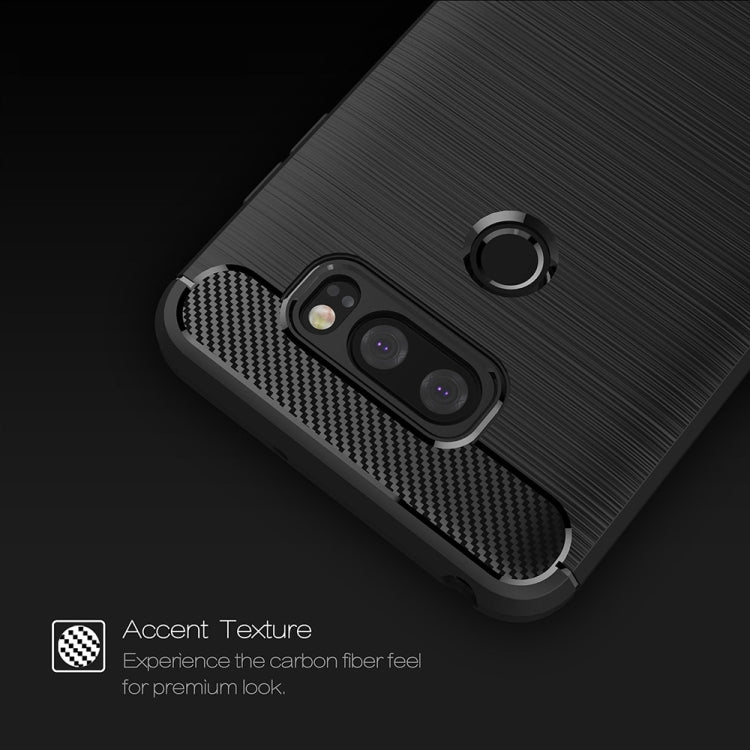 สำหรับ LG V30 Brushed Texture คาร์บอนไฟเบอร์กันกระแทก TPU เกราะป้องกันเคส, For LG V30