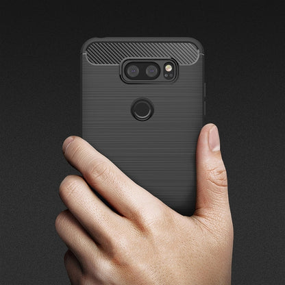 สำหรับ LG V30 Brushed Texture คาร์บอนไฟเบอร์กันกระแทก TPU เกราะป้องกันเคส, For LG V30