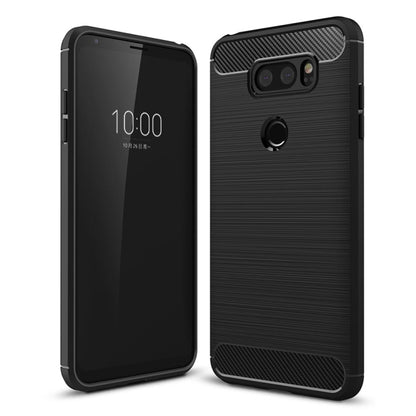 สำหรับ LG V30 Brushed Texture คาร์บอนไฟเบอร์กันกระแทก TPU เกราะป้องกันเคส, For LG V30