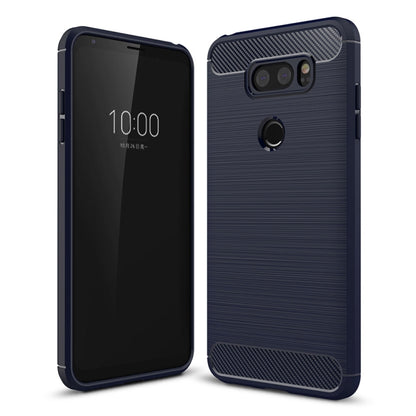 สำหรับ LG V30 Brushed Texture คาร์บอนไฟเบอร์กันกระแทก TPU เกราะป้องกันเคส, For LG V30