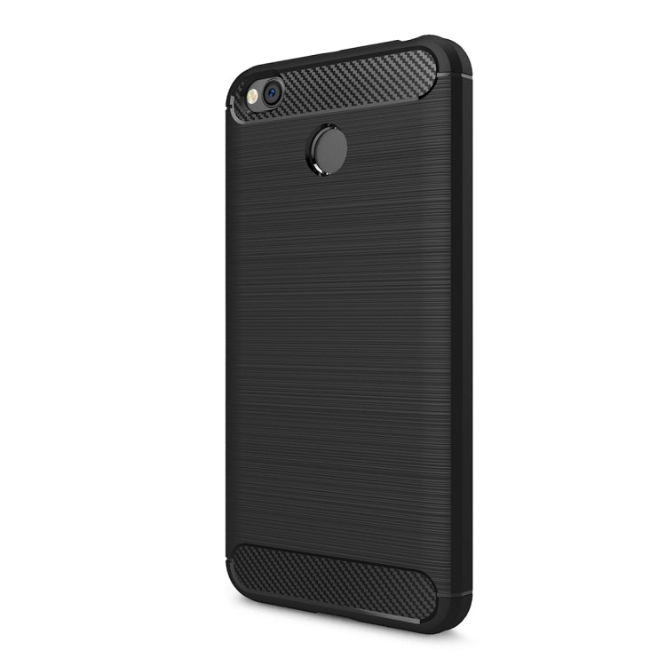 สำหรับ Xiaomi Redmi 4X Brushed Carbon Fiber Texture กันกระแทกเคสฝาครอบป้องกัน TPU, For Redmi 4X