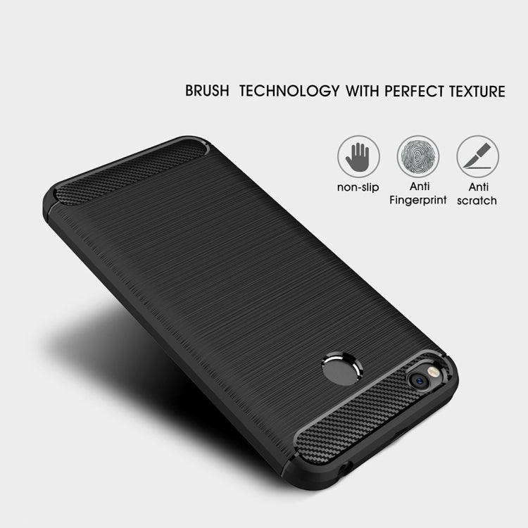 สำหรับ Xiaomi Redmi 4X Brushed Carbon Fiber Texture กันกระแทกเคสฝาครอบป้องกัน TPU, For Redmi 4X