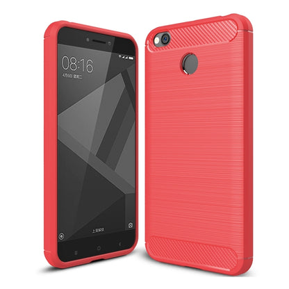 สำหรับ Xiaomi Redmi 4X Brushed Carbon Fiber Texture กันกระแทกเคสฝาครอบป้องกัน TPU, For Redmi 4X