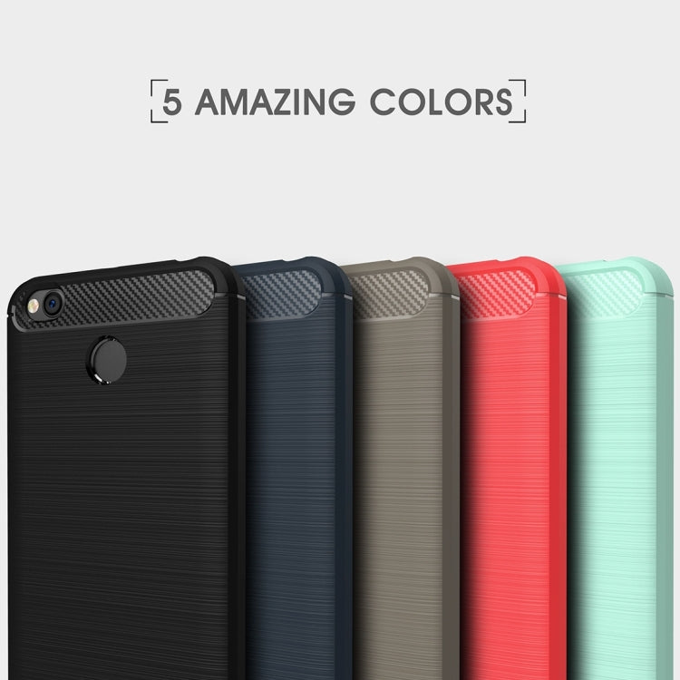 สำหรับ Xiaomi Redmi 4X Brushed Carbon Fiber Texture กันกระแทกเคสฝาครอบป้องกัน TPU, For Redmi 4X