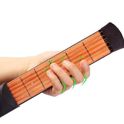 6 Fret แบบพกพากีตาร์การปฏิบัติเครื่องมือ Gadget สำหรับผู้เริ่มต้นคอร์ดนิ้วเครื่องมือการปฏิบัติ, 6 Fret Fingering Practice Tool