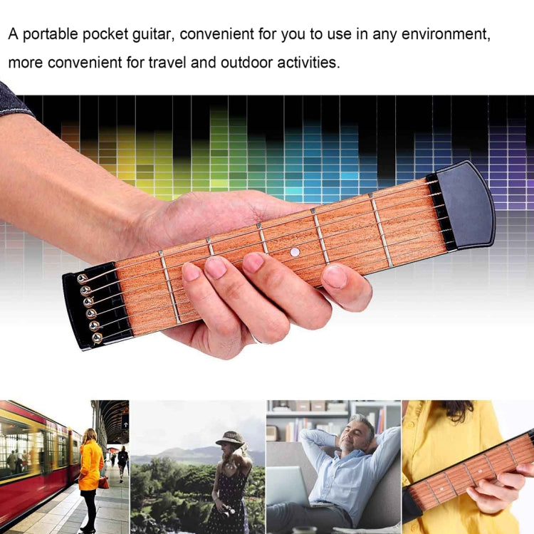 6 Fret แบบพกพากีตาร์การปฏิบัติเครื่องมือ Gadget สำหรับผู้เริ่มต้นคอร์ดนิ้วเครื่องมือการปฏิบัติ, 6 Fret Fingering Practice Tool