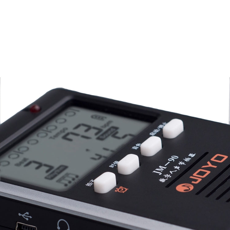 JOYO JM-90 มินิแบบพกพาแบบชาร์จไฟได้ Clip-on ไฟ LED อิเล็กทรอนิกส์ดิจิตอลเครื่องเมตรอนอมโทนเครื่องกำเนิดไฟฟ้าจูนเนอร์สำหรับกีตาร์ไวโอลินอูคูเลเล่, JM-90 (Black), JM-90 (White)