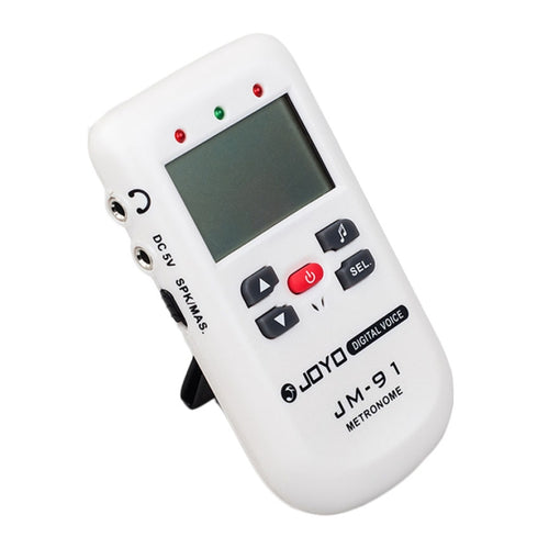 JOYO JM-91 มินิแบบพกพาอเนกประสงค์ Vocal Metronome อิเล็กทรอนิกส์ดิจิตอล Metronome Tone Generator จูนเนอร์สำหรับกีตาร์ไวโอลิน Ukulele, JM-91 (White)