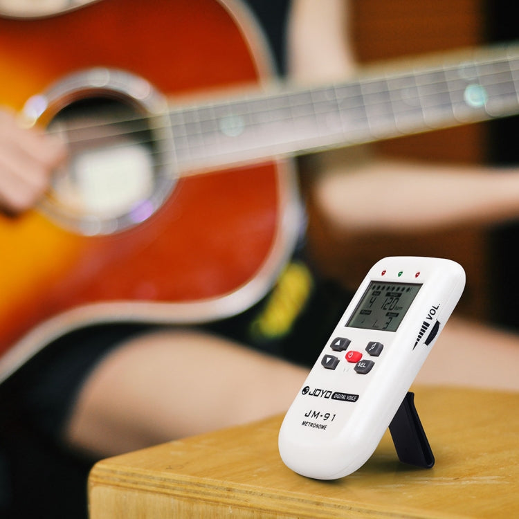 JOYO JM-91 มินิแบบพกพาอเนกประสงค์ Vocal Metronome อิเล็กทรอนิกส์ดิจิตอล Metronome Tone Generator จูนเนอร์สำหรับกีตาร์ไวโอลิน Ukulele, JM-91 (White)