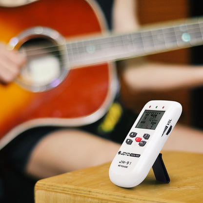 JOYO JM-91 มินิแบบพกพาอเนกประสงค์ Vocal Metronome อิเล็กทรอนิกส์ดิจิตอล Metronome Tone Generator จูนเนอร์สำหรับกีตาร์ไวโอลิน Ukulele, JM-91 (White)