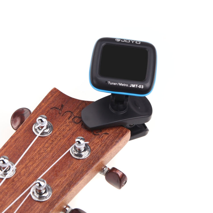JOYO JMT-03 แบบพกพา Clip-on จูนเนอร์กีตาร์ Metronome รองรับ MIC และคลิปโหมดการปรับแต่ง 2-in-1 360 องศาหมุนสำหรับกีตาร์ไวโอลิน Ukulele, JMT-03
