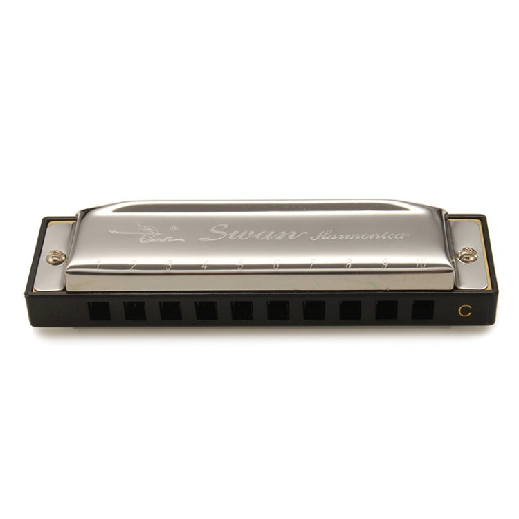Swan SW1020-7 10 หลุม Diatonic Blues Harp Harmonica นักเรียนผู้ใหญ่เด็กนักเรียนเริ่มต้น Instruments, SW1020-7 10 Holes Polyphonic Harmonica