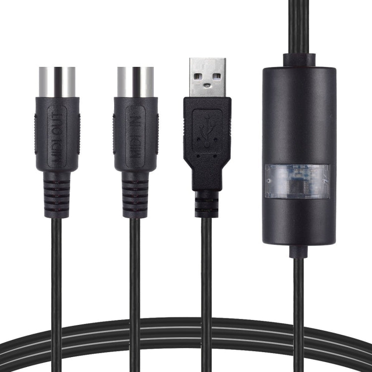WERSI UM-18 สาย USB MIDI MidiPort Midi Cable เปียโนไฟฟ้ากลองอิเล็กทรอนิกส์สายแก้ไขเพลง, ความยาว: 2 ม.
