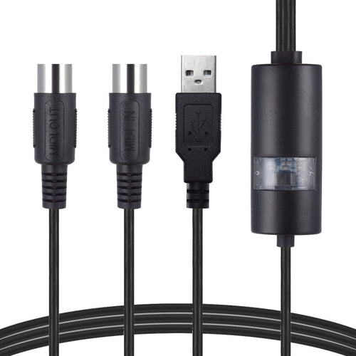 WERSI UM-18 สาย USB MIDI MidiPort Midi Cable เปียโนไฟฟ้ากลองอิเล็กทรอนิกส์สายแก้ไขเพลง, ความยาว: 2 ม.