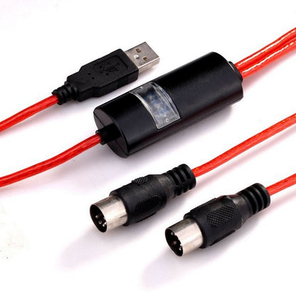 WERSI UM-18 สาย USB MIDI MidiPort Midi Cable เปียโนไฟฟ้ากลองอิเล็กทรอนิกส์สายแก้ไขเพลง, ความยาว: 2 ม.