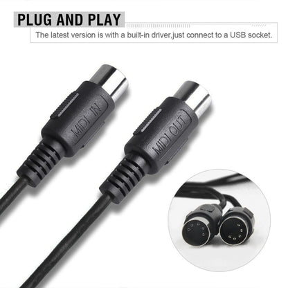 WERSI UM-18 สาย USB MIDI MidiPort Midi Cable เปียโนไฟฟ้ากลองอิเล็กทรอนิกส์สายแก้ไขเพลง, ความยาว: 2 ม.