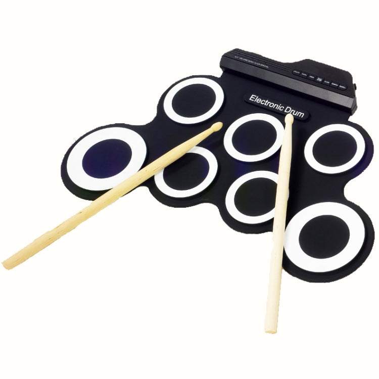 กลองอิเล็กทรอนิกส์แบบม้วนมือซิลิโคนแบบพกพา USB, USB Electronic Drum(Black), Electronic Drum(Green)