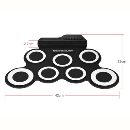 กลองอิเล็กทรอนิกส์แบบม้วนมือซิลิโคนแบบพกพา USB, USB Electronic Drum(Black), Electronic Drum(Green)