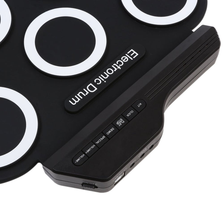 กลองอิเล็กทรอนิกส์แบบม้วนมือซิลิโคนแบบพกพา USB, USB Electronic Drum(Black), Electronic Drum(Green)